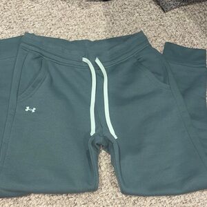 Under Armour Kids Teal Jogger Sweatpants with Mint Drawstring